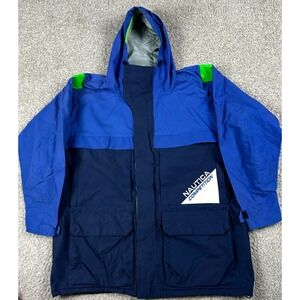 Vintage Nautica Competition Jacket Mens Large Blue Full Zip‎ Hooded Sailing 90s